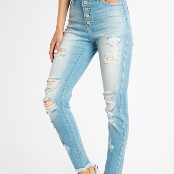 Bailey Distressed Denim Jeans - Picture 3 of 8